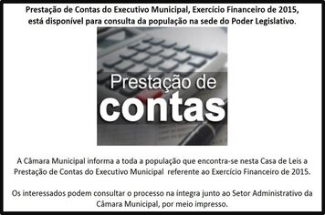 Foto - PRESTAÇÃO DE CONTAS 2015