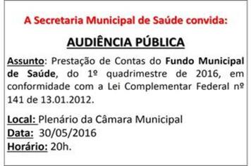 AUDIÊNCIA PÚBLICA -  FUNDO MUNICIPAL DE SAÚDE