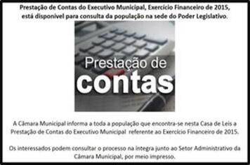 PRESTAÇÃO DE CONTAS 2015