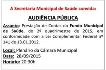 AUDIÊNCIA PÚBLICA - SAÚDE