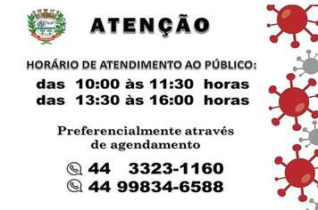 NOVO HORÁRIO DE ATENDIMENTO