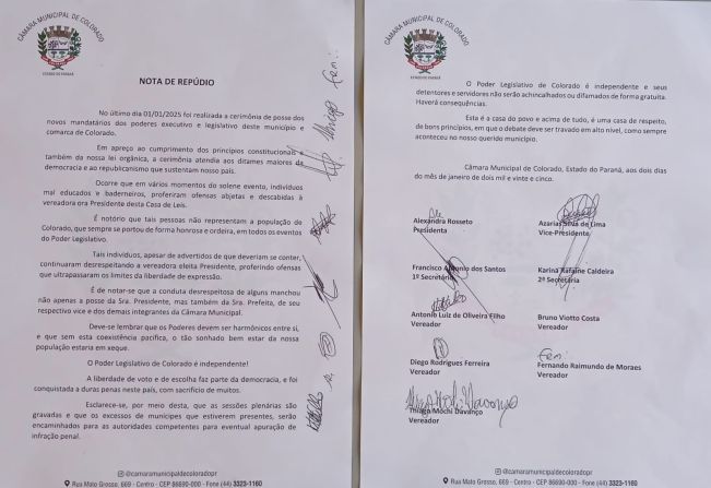 NOTA DE REPÚDIO