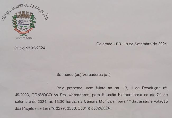 Reunião Extraordinária