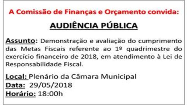 CONVITE PARA AUDIÊNCIA PÚBLICA