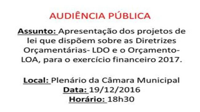 Audiência Pública- LDO e LOA